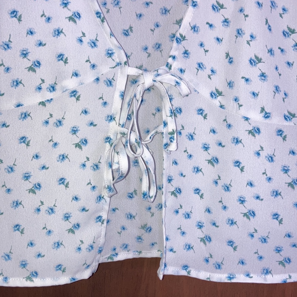 3/$12 Rue21 top floral print top ties in front boho summer casual beach S junior - Picture 5 of 15